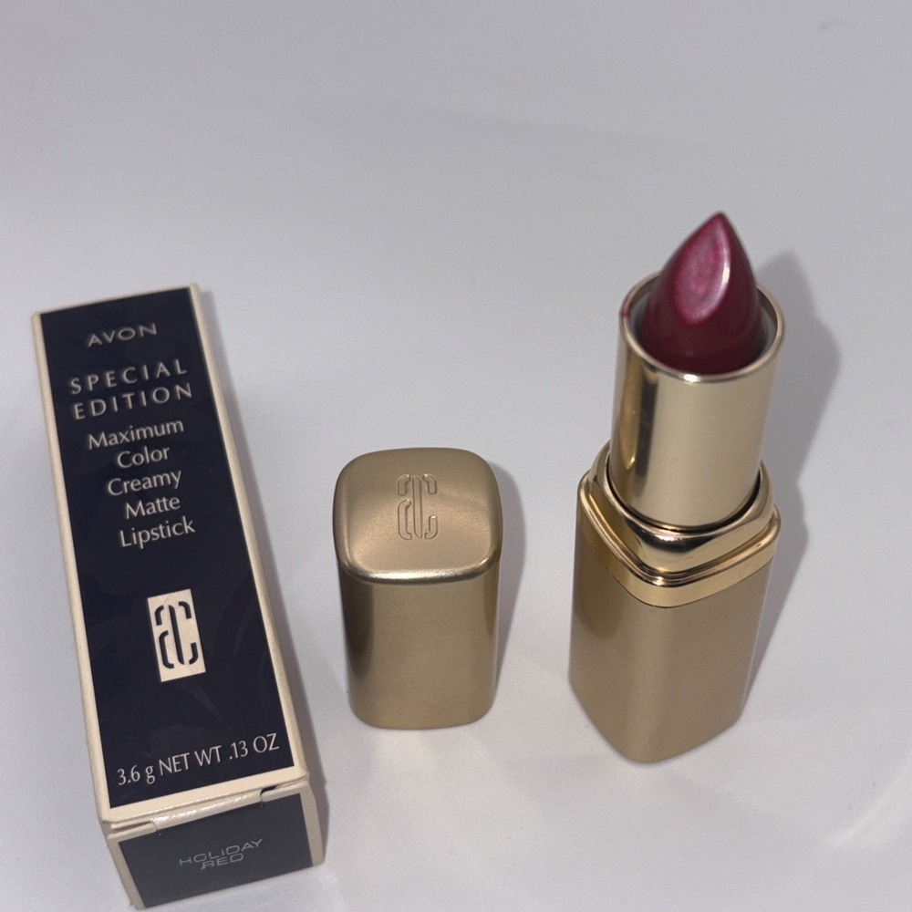 Avon Red Lipstick Creamy Matte Opened With Box Vintage Makeup